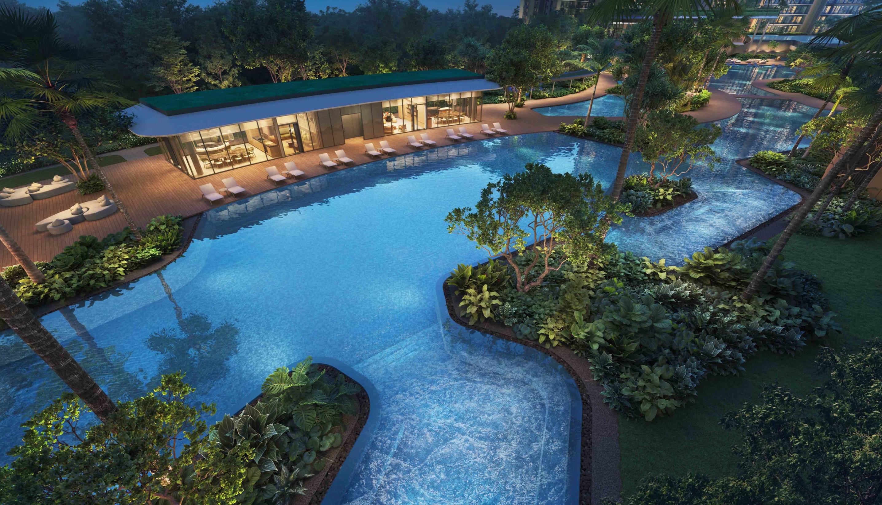 Thomson Reserve pool and landscaped residential setting